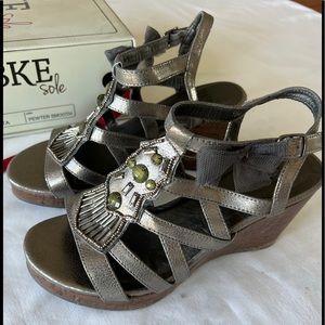 BKE sandals, silver, size 10